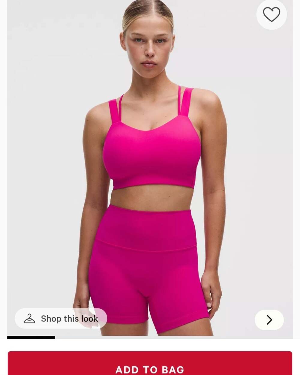 Lululemon Like a Cloud Longline Bra D/DD Pink Flare Size 10